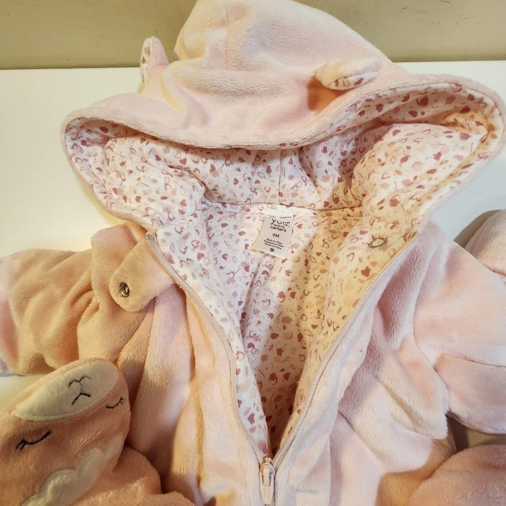 Just one you by Carter's baby's one piece cozy winter  jumpsuit size 6M